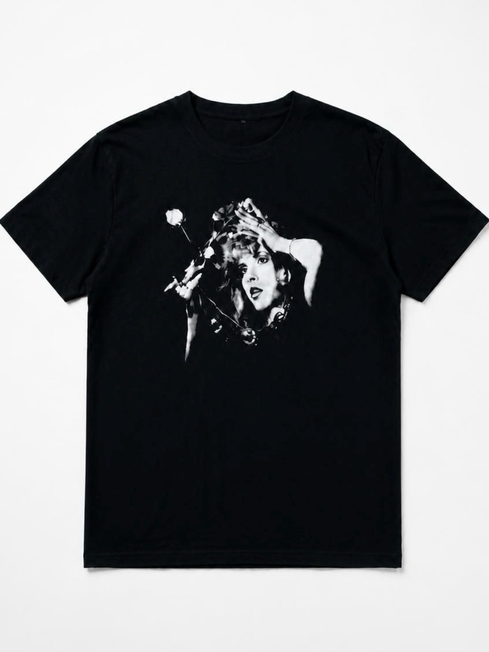 BN women's sz L/XL Stevie Nicks Black Graphic Crewneck T-Shirt cotton